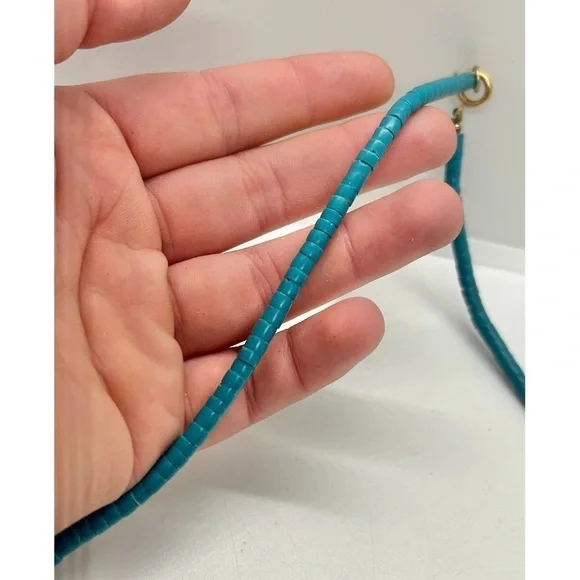 Vintage Turquoise Spiny Shell Bead Native American Heshi Beaded Necklace 23” - Picture 8 of 11